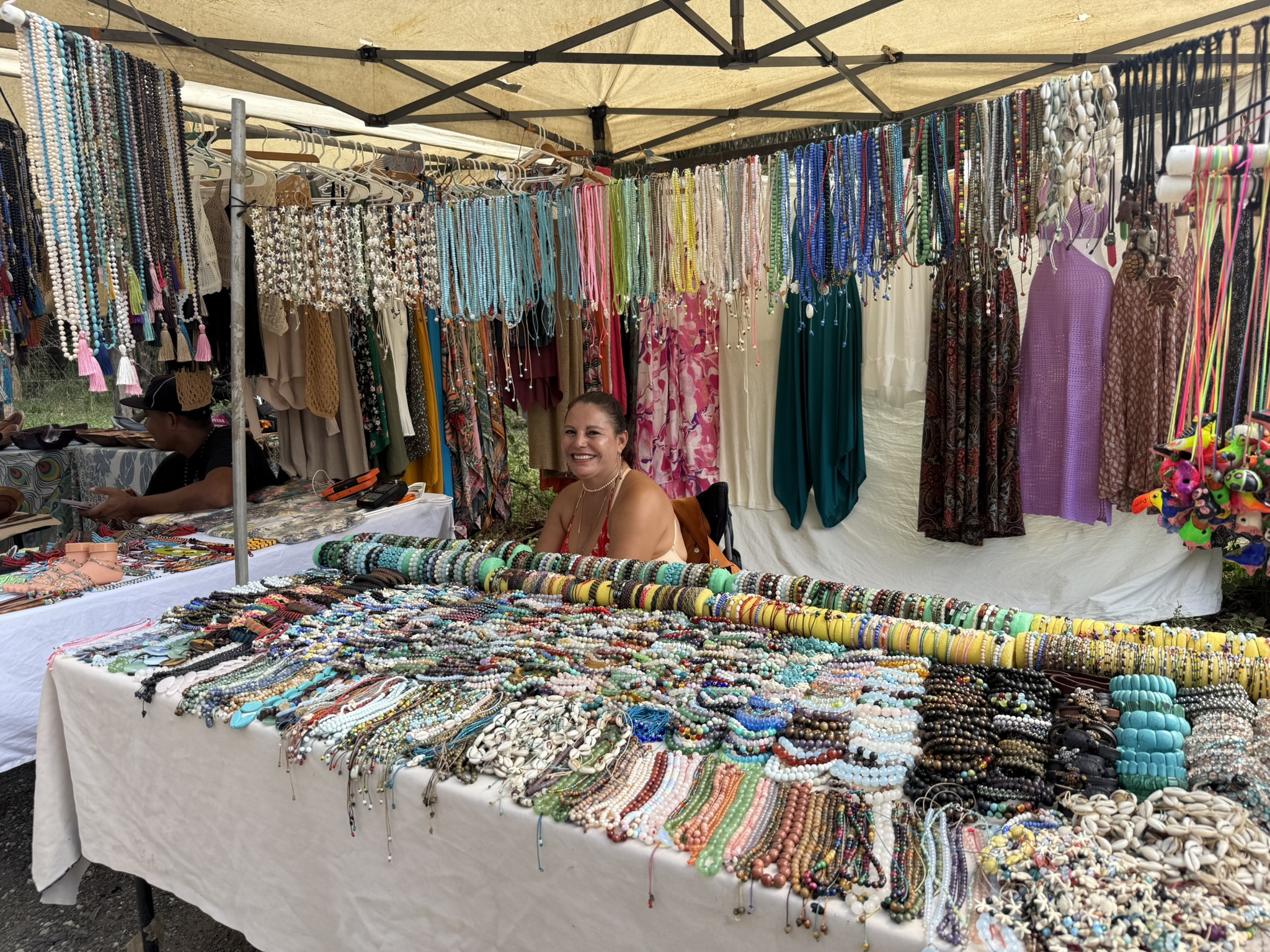 jewelry at tuesday farmers market, nosara, costa rica