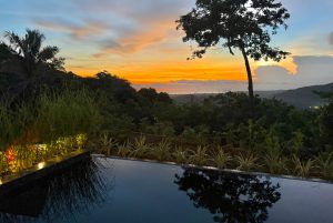 Sunset view from Villa 2 infinity pool at Sunset Sanctuary Nosara