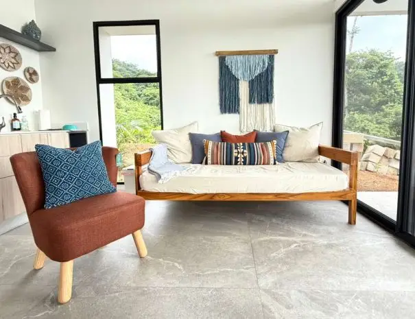 Modern open-plan living space in Villa 1, Nosara vacation rental