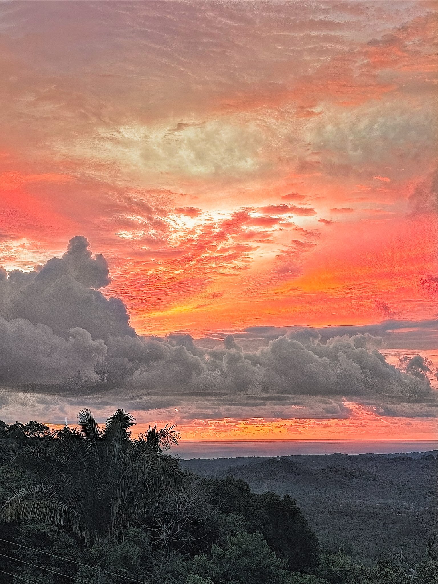Sunset view from Villa 1 pool at Sunset Sanctuary Nosara